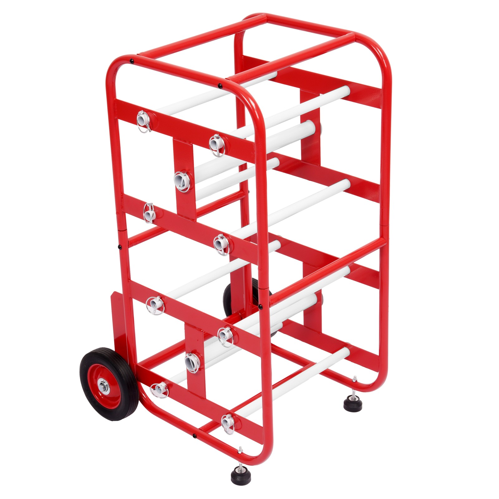 Cable Holder Spool Cart with 10 Rods Multiple Axle Wire Spool Rack Dispenser Red