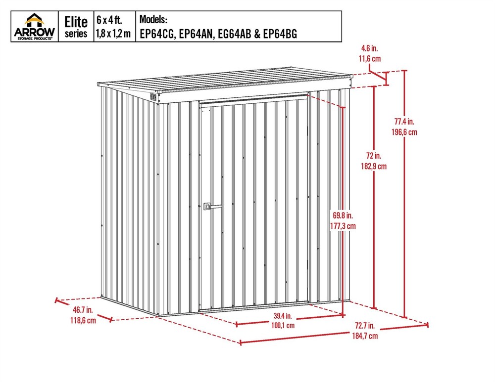 Arrow Elite, 6x4, Galvalume