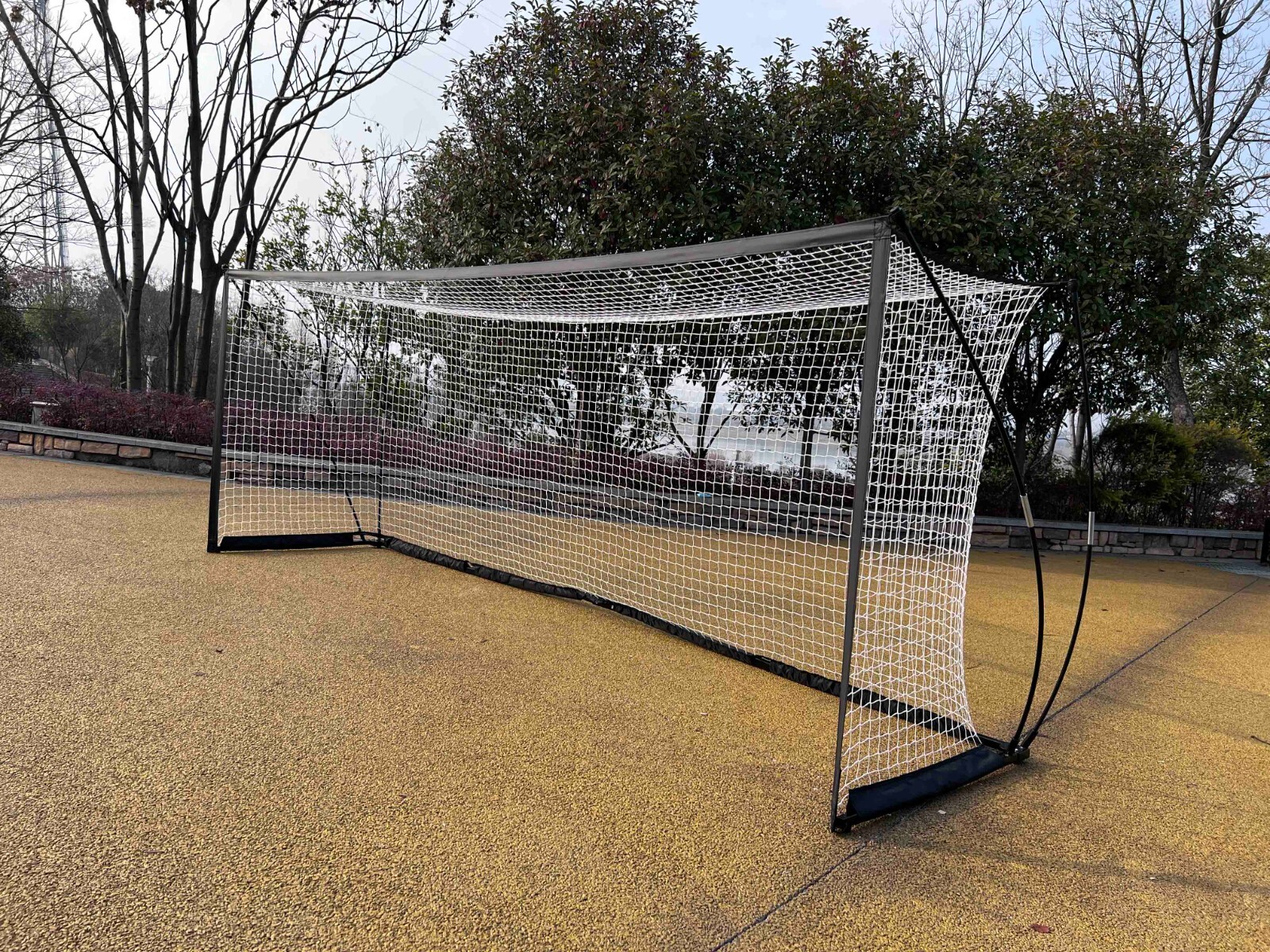 Soccer Goal 12'x6' Portable Soccer Net for Backyard w/Frame & Bag Black