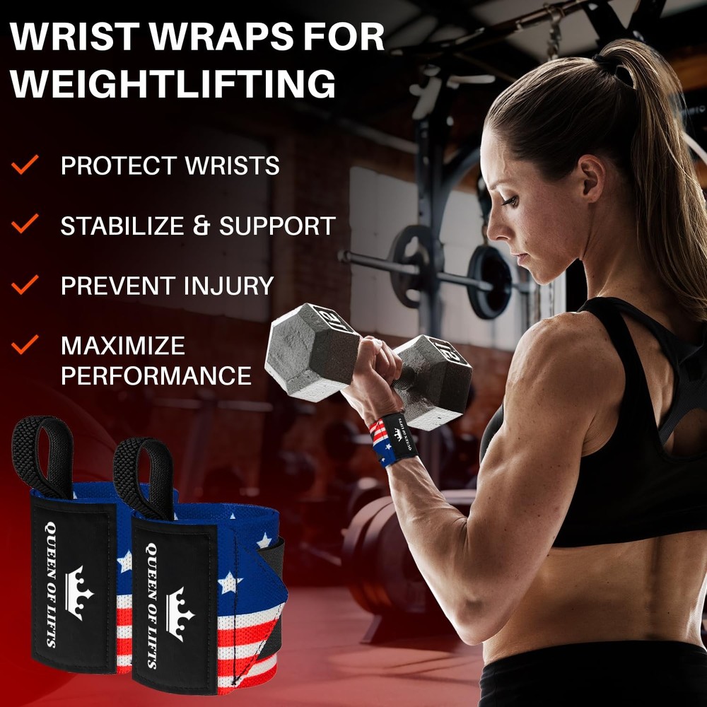 Weightlifting Wrist Wraps with Thumb Loop – HeavyDuty Support for Powerlifting