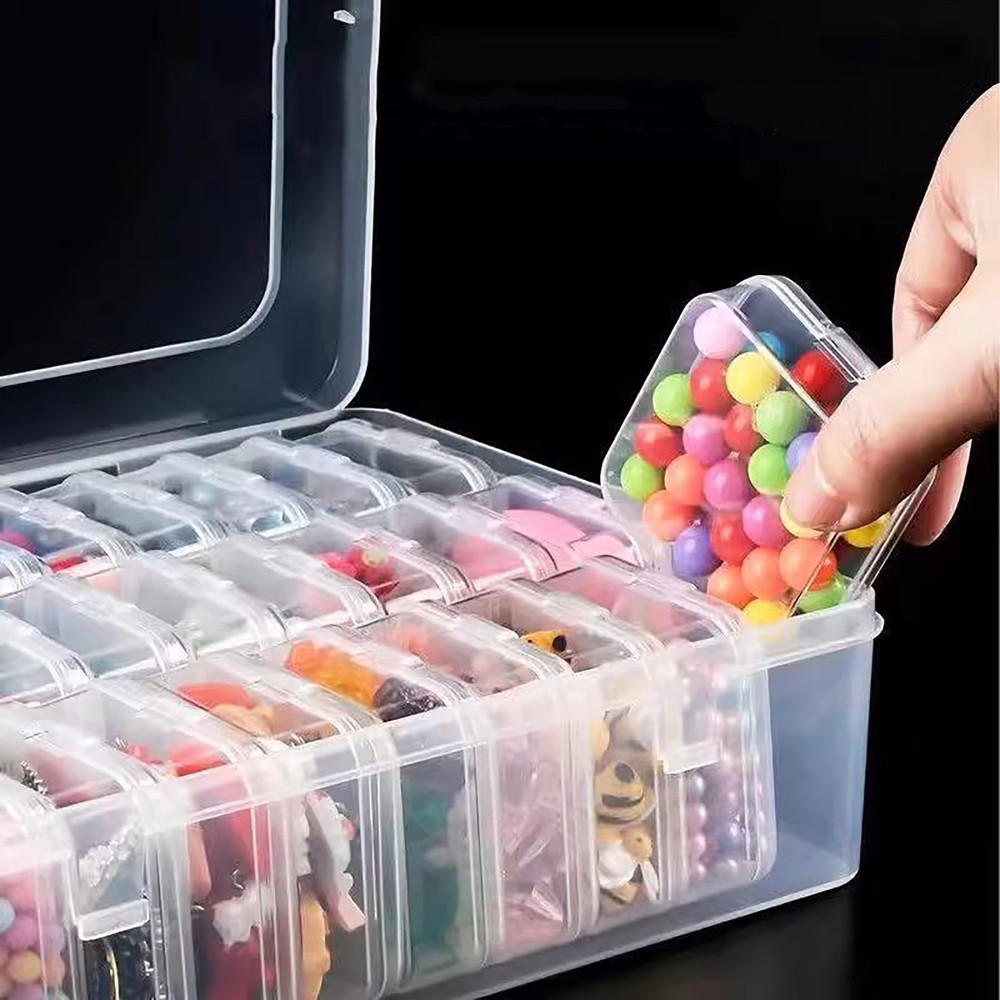 YYGMSS 30 Pcs Bead Storage Box Mini with Lids Plastic clear