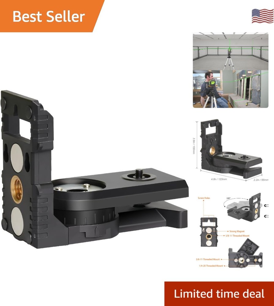 Multi-Functional Magnetic Laser Level Adapter - 1/4" & 5/8" Thread Compatibility