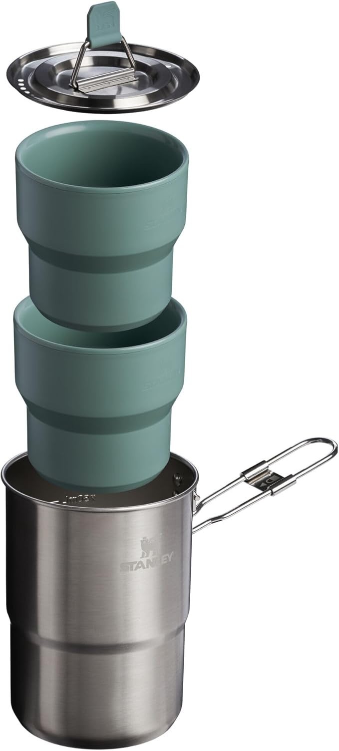 Stanley Wildfare Go 4-Piece Two Cup Stainless Steel Cookset | 32 Oz Pot and Lid