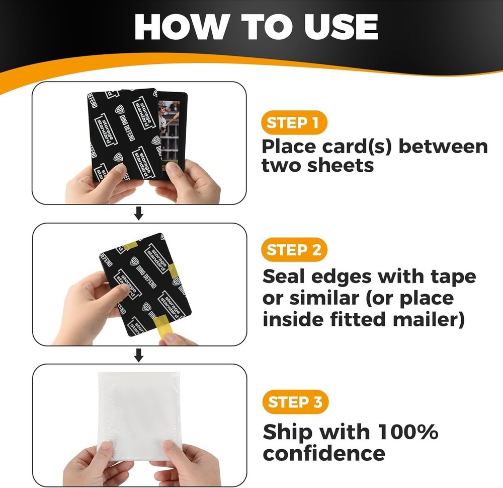 Ding Defend 110-Pack Trading Card Protector Shipping - 3.5 X 4.5 Inch Black