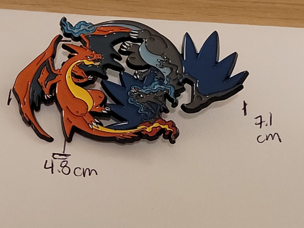 Pokémon Mega Charizard X vs. Mega Charizard Y Hat/Lapel Pin Brooch