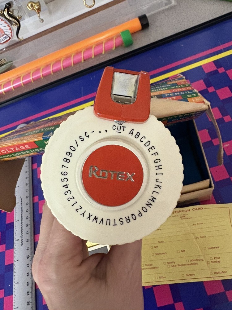 Vintage Rotex Label Maker With Box