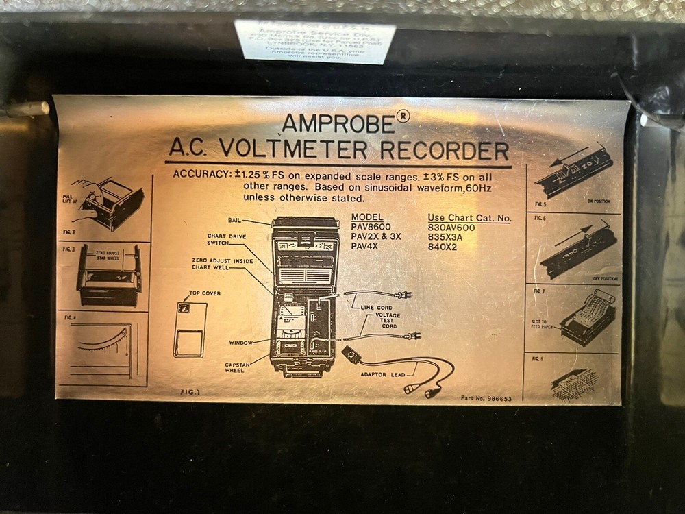 AMPROBE AC Voltmeter Recorder PAV3X in Carry Case EUC