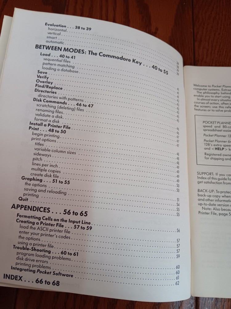 Commodore 128/64 Pocket Writer/Filer/Planner Three Reference Guides