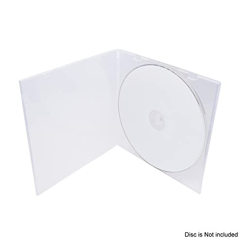 5.2mm Durable CD Case, Slim Single Disc Clear PP Poly Plastic Cases, 25 pack.