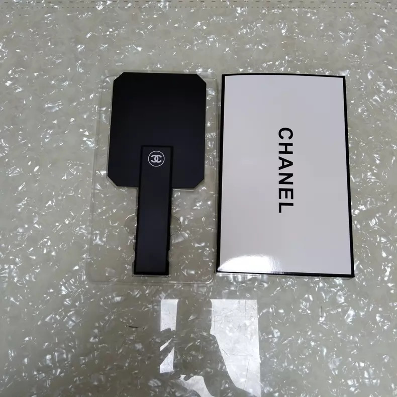 Chanel Compact Makeup Mirror - Black Rhombus Shaped Handheld Mirror