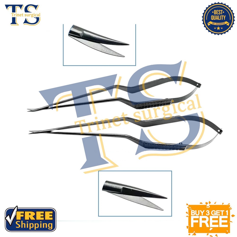 Micro Scissors Neuro Scissors Black Handle Microsurgical Surgical Instruments