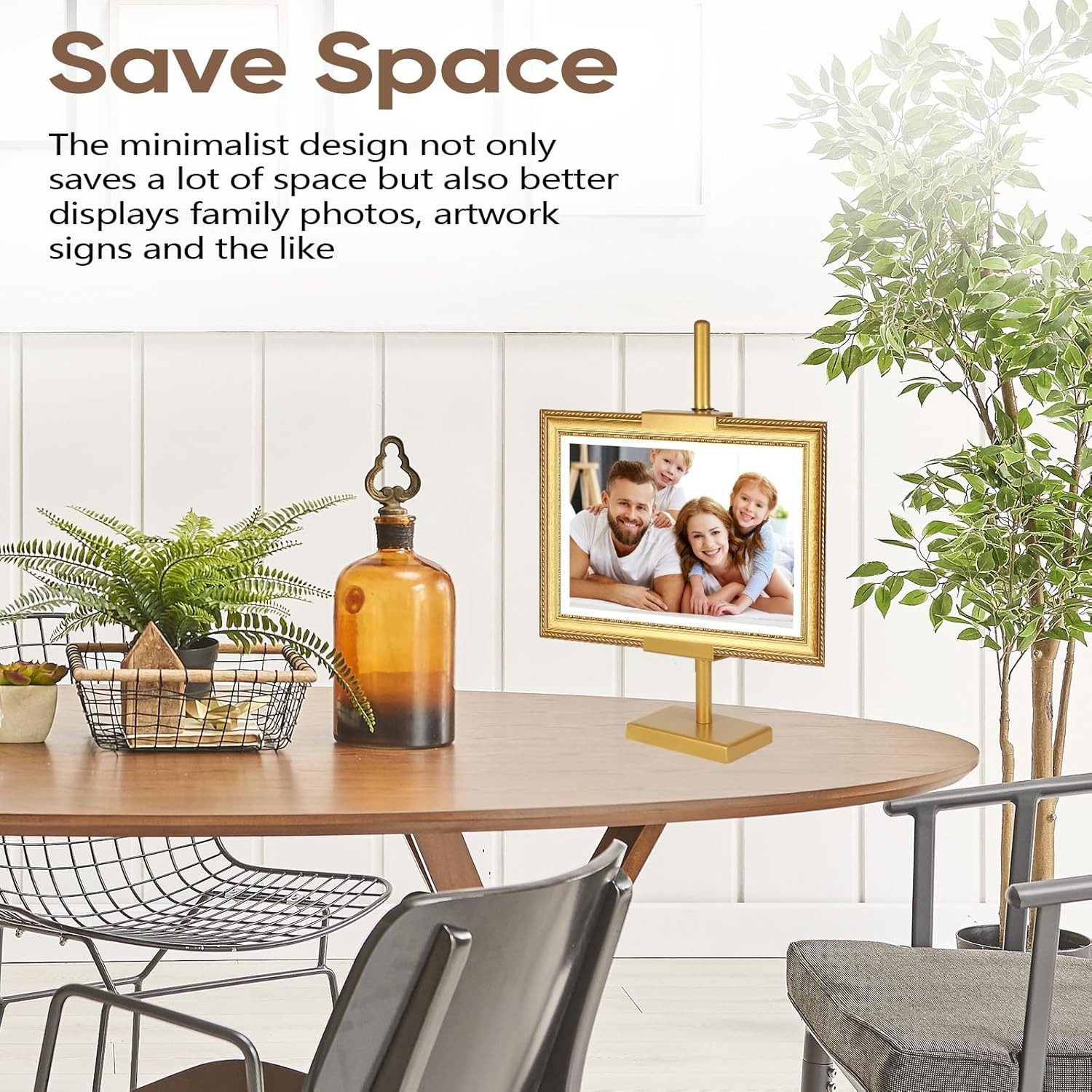 Tabletop Easel Stand for Picture Frames, Picture Easels for Display, Gold Easel