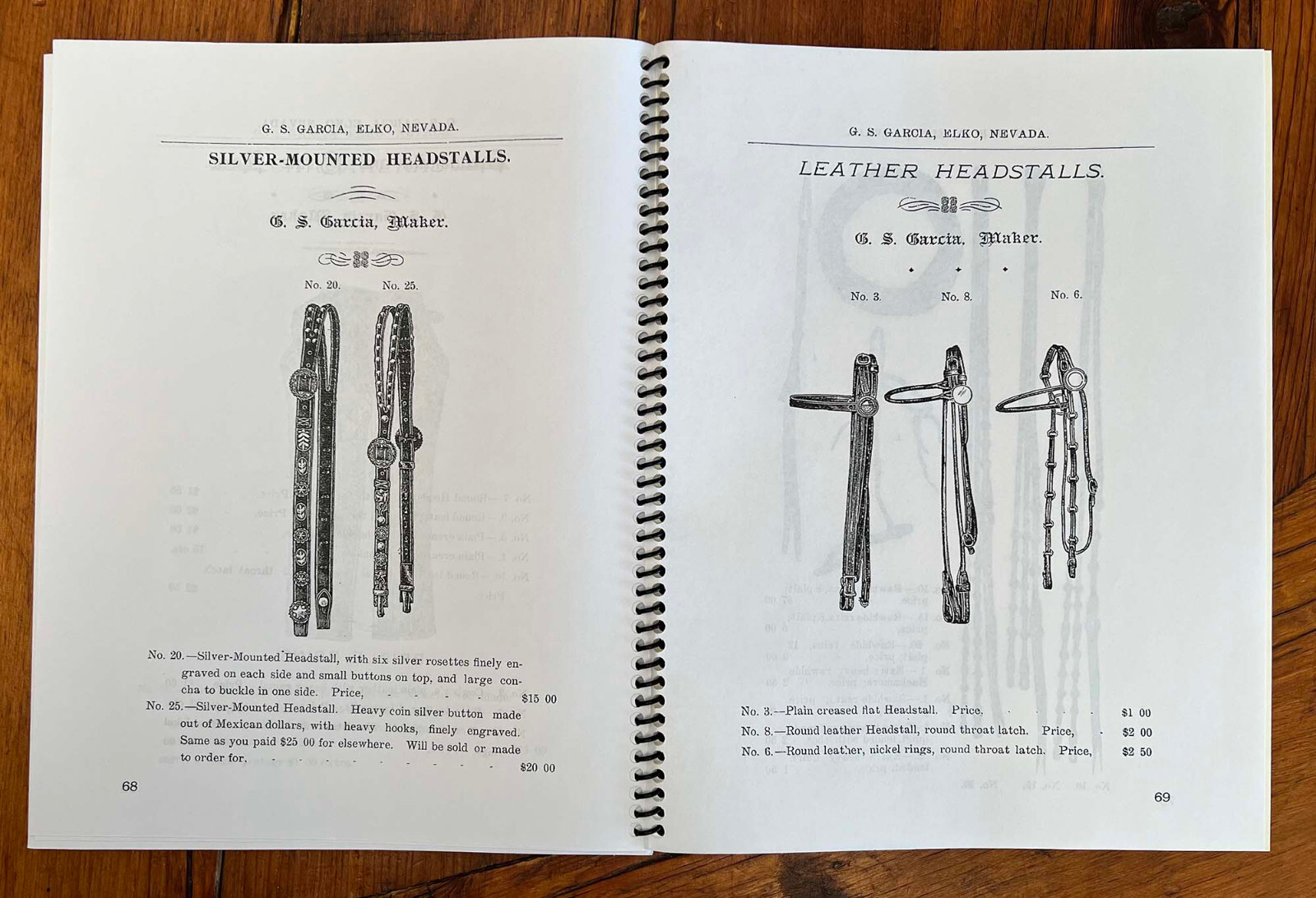 Excellent LARGE G.S. GARCIA COWBOY BIT & SPUR Catalog 1909 Reprint NEVADA