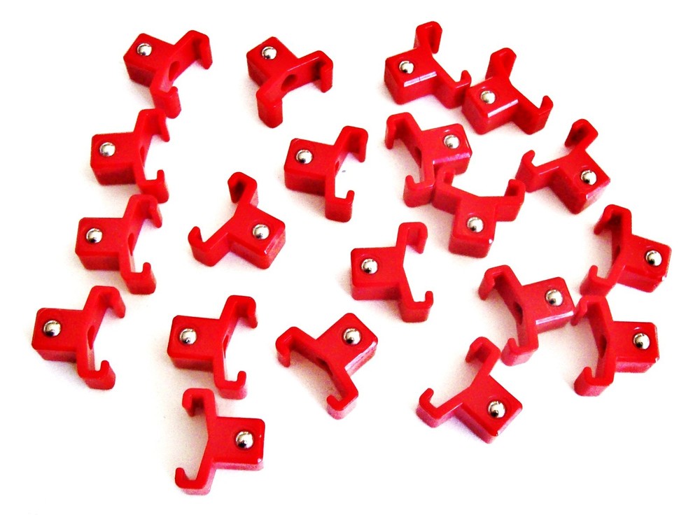 20 GOLIATH INDUSTRIAL ABS 1/2" RED REPLACEMENT SOCKET RACK RAIL CLIPS SC12R
