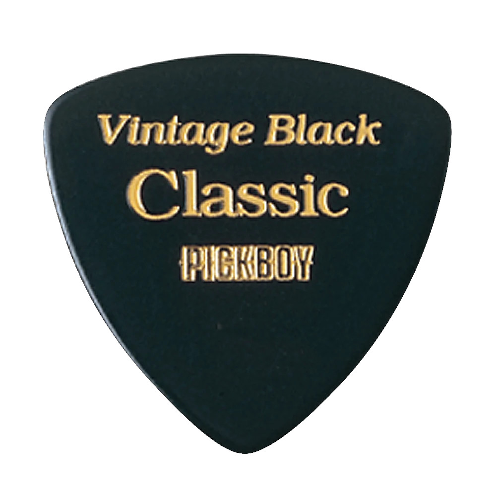 Pickboy Vintage Pick, Classic Black Triangle, Cellulose, 10-pack PB04BP