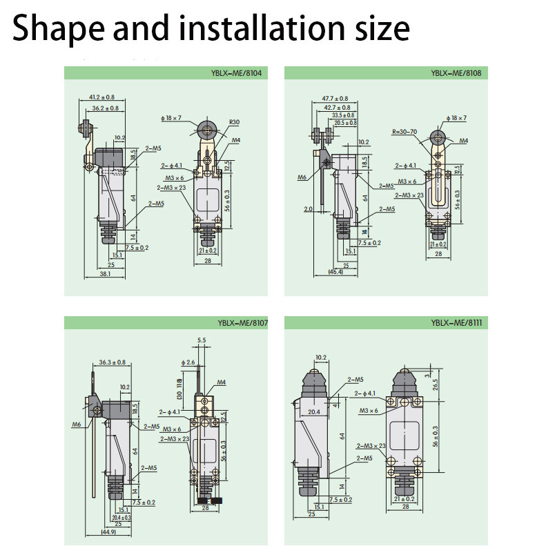 ME Self Reset Limit Switch Rotary Adjustable Roller Lever Arm Mini Limit Switch