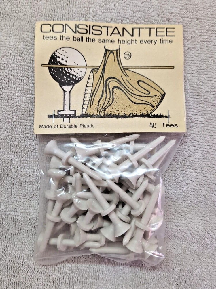 NEW ConsistantTee Golf Tees 40 Pack White 1.75" Consistant Tee Consistent Tee