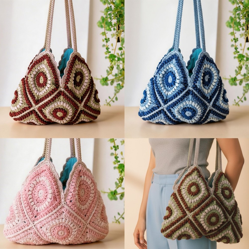 Granny Square Bag Crochet Pattern – Tote Bag –  PDF + Video Tutorial