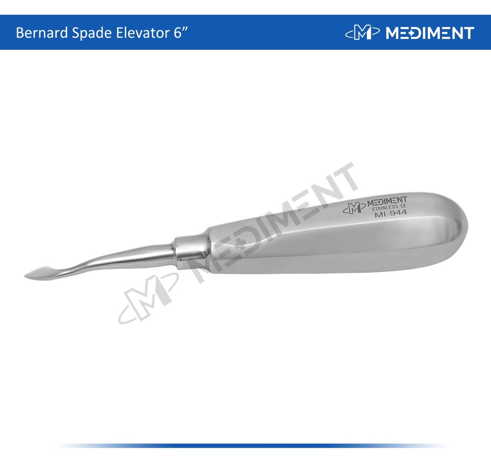 Dental Surgery Elevator Bernard Spade 6'' Length Root Extraction, Teeth Luxating