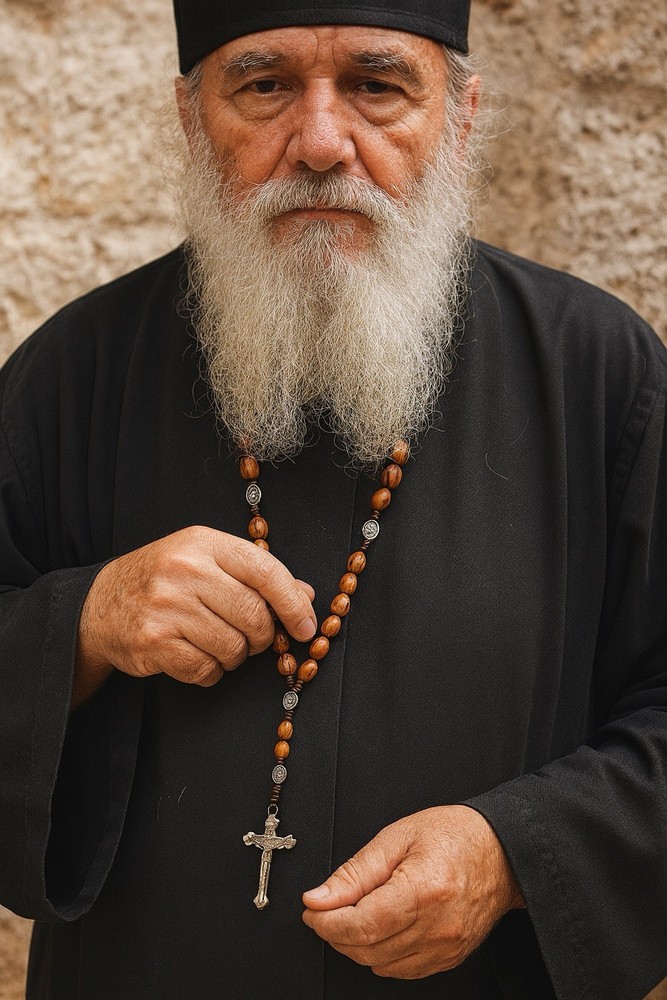 Saint St Benedict Rosary Wooden Holy Land Jerusalem Crucifix Cross Prayer Beads