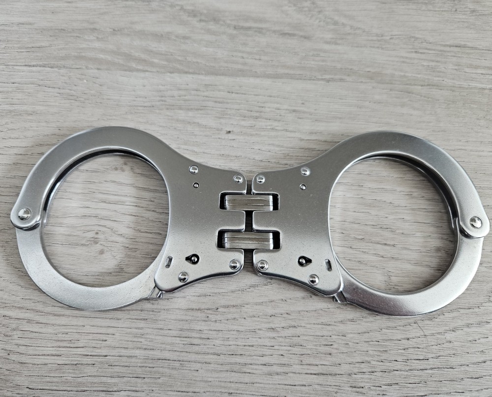 Leg Irons & Hinged Handcuffs set with two keys