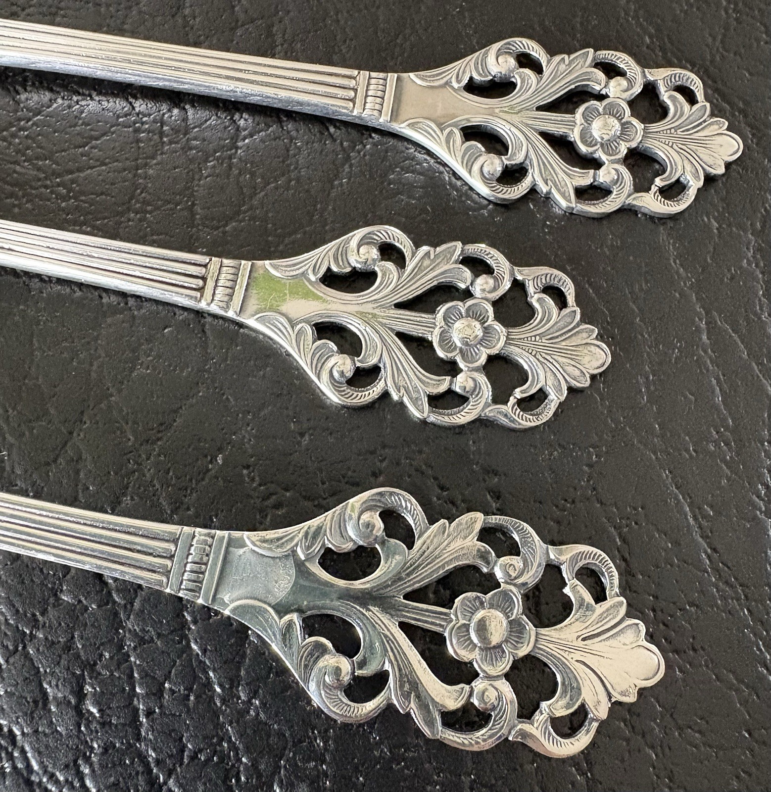 THORVALD MARTHINSEN 830S 220 Silver Vintage Norway Viking Flower Spoon Forks