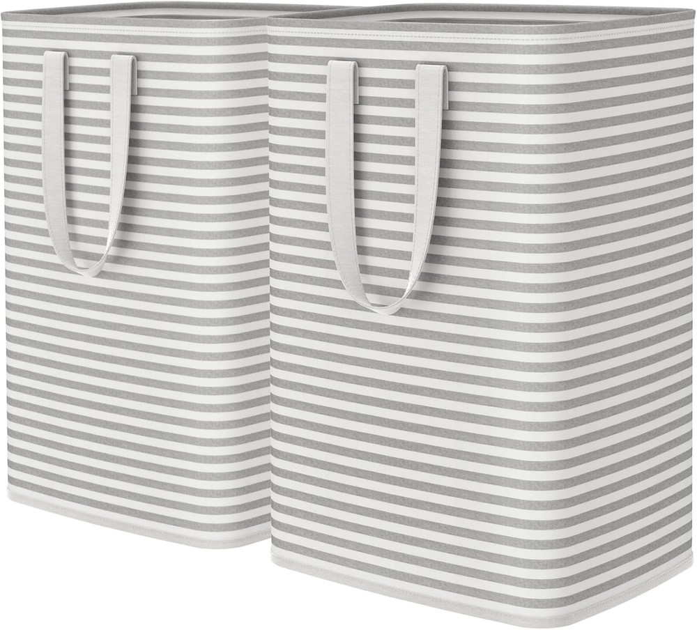 2pc Laundry Hamper Large Collapsible Laundry Basket,Freestanding Clothes Hamper