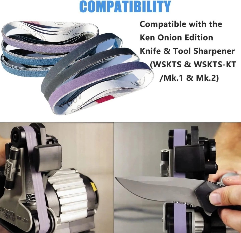 48 Pcs 1/2" x 12" Knife Sharpener Sanding Belts Kit,Replacement for Work Sharp