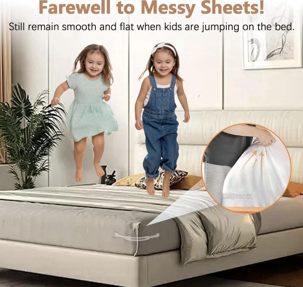 Adjustable Bed Sheet Holders with Lock, Upgraded Bed Sheet Straps Keep Firm