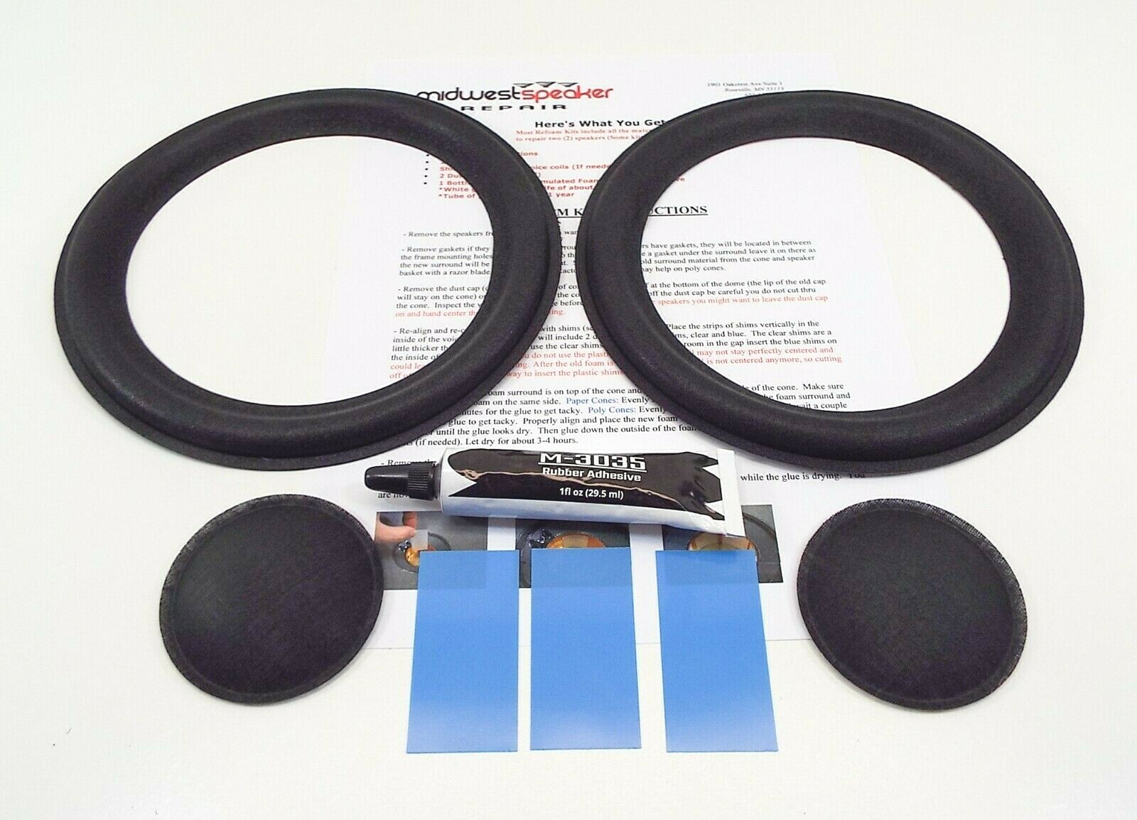 Boston Acoustic A40 6.5" Woofer Refoam Kit-Speaker Foam w/ Shims & Caps!