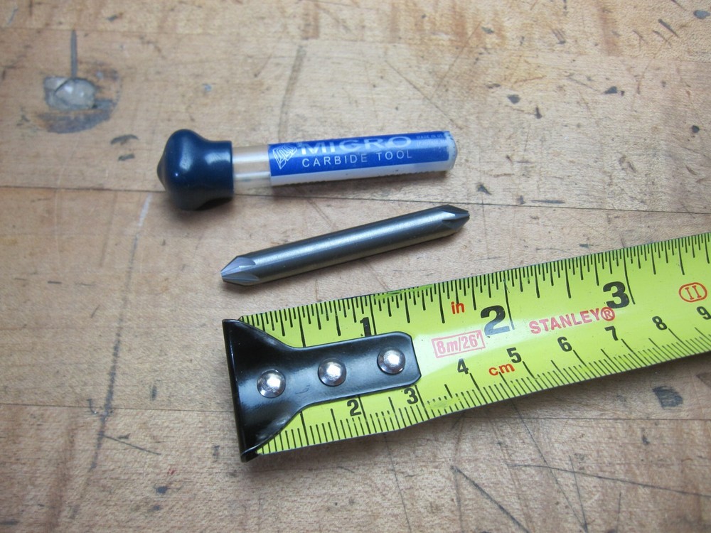 Micro 100 1/4" double end countersink solid carbide 6 fl 60 deg