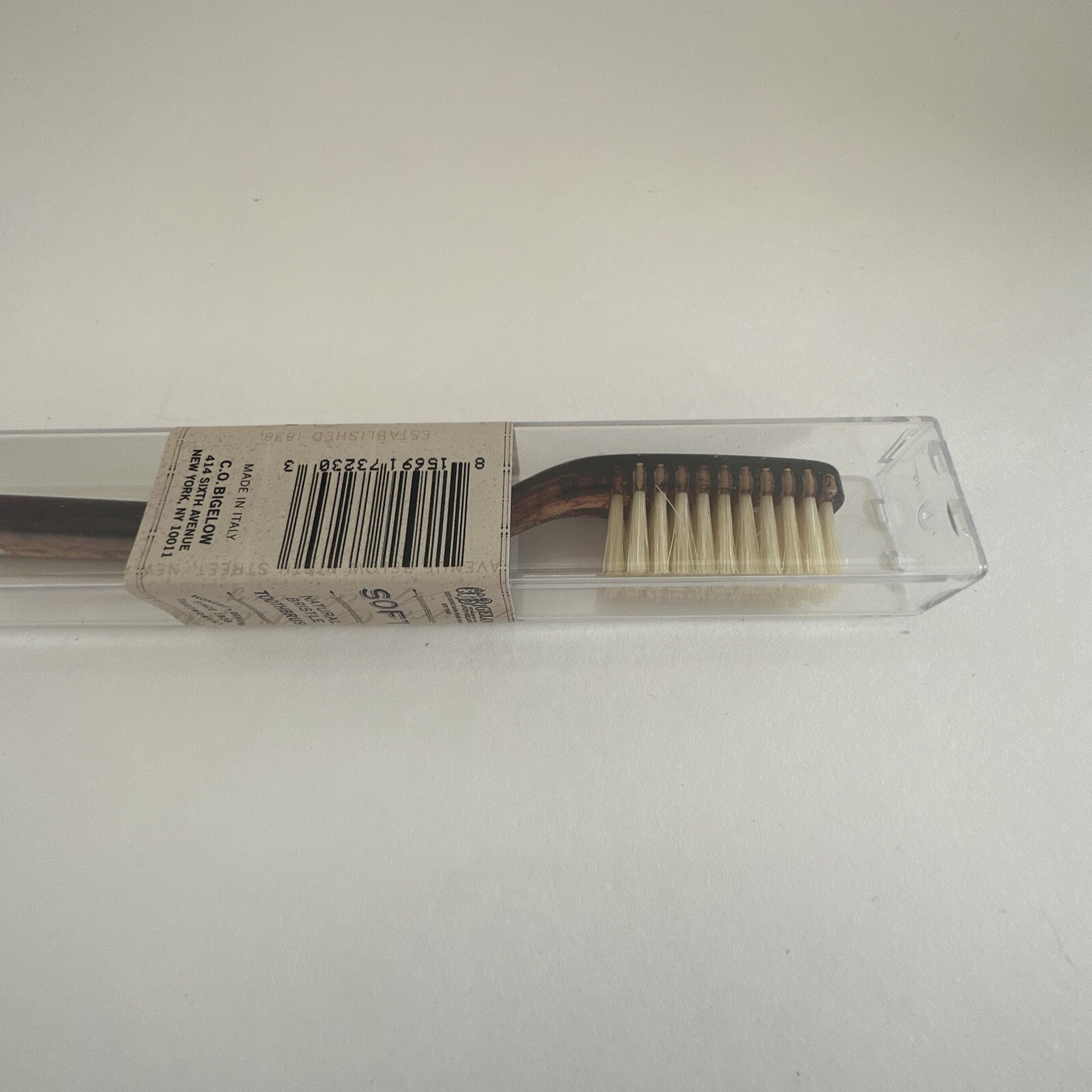 Natural Bristle Toothbrush by CO Bigelow Soft with Carrying Case