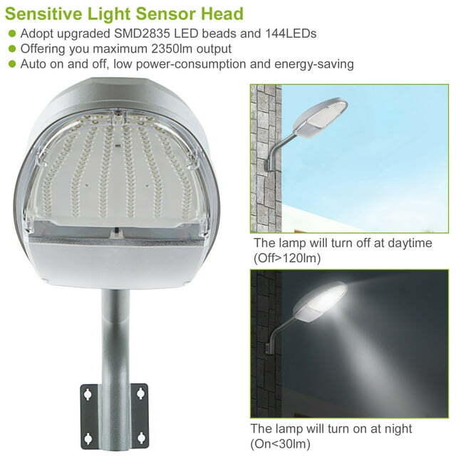 Outdoor LED Yard Street Light Dusk to Dawn Light Waterproof Security Lighting