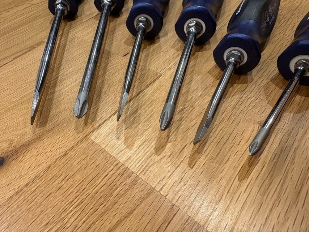 Snap-on 6pc POWER BLUE Soft Grip Combination Screwdriver Set