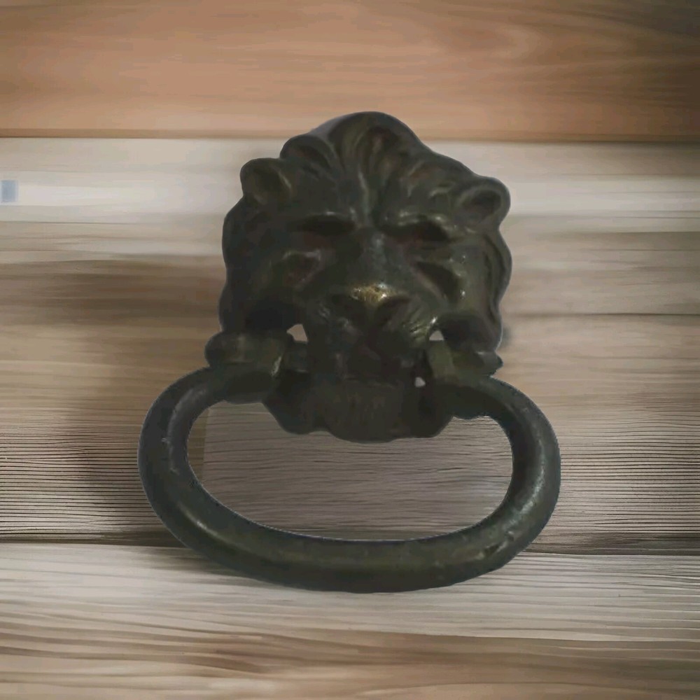 SAN MARCO PULL WITH LION FACE PULL BRASS FINISH/PLATED CABINET-DRAWER