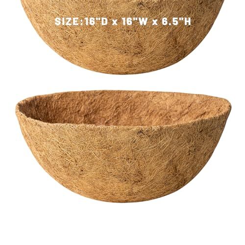 2 Pack 16 Inch Round Replacement Coco Liners for Hanging Basket 16 inch2 Pack