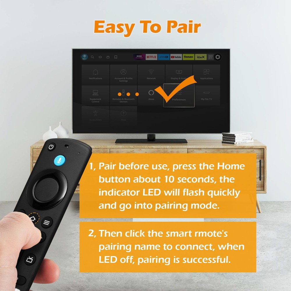 Replacement Voice Remote Control Compatible with Fire Multi color buttons