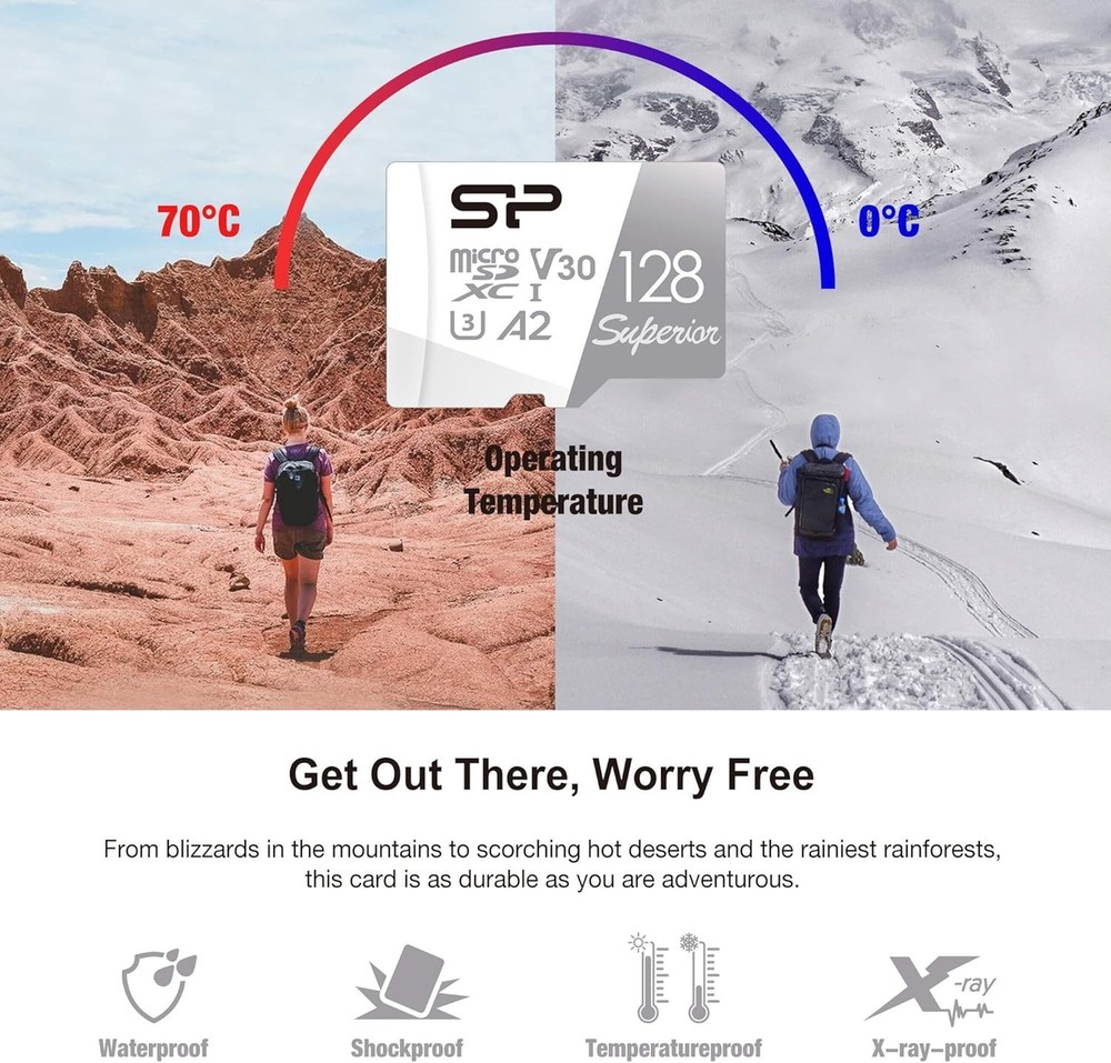 Superior 128GB Micro SDXC Card - Waterproof, Shockproof & Fast Transfer