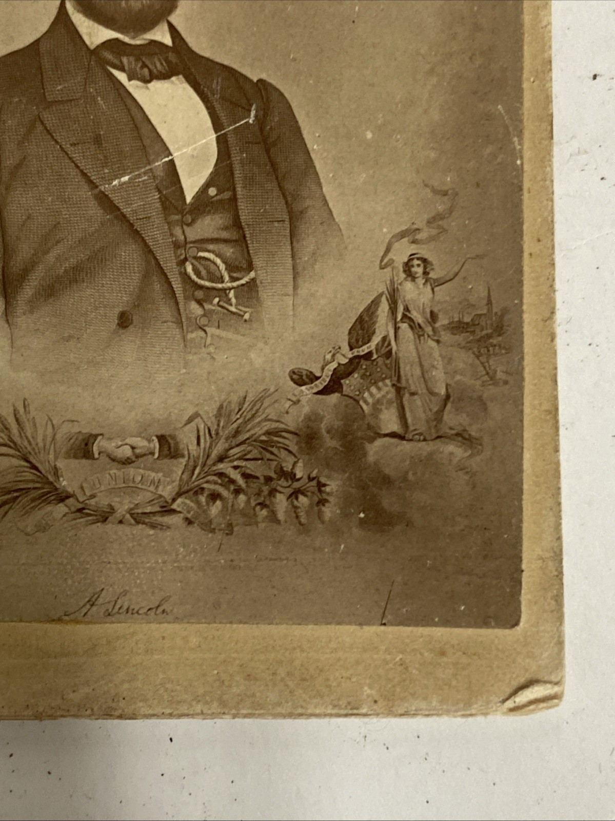 CDV Abraham Lincoln 1862 Stamp C.H. Wright Authentic Original Rare ￼