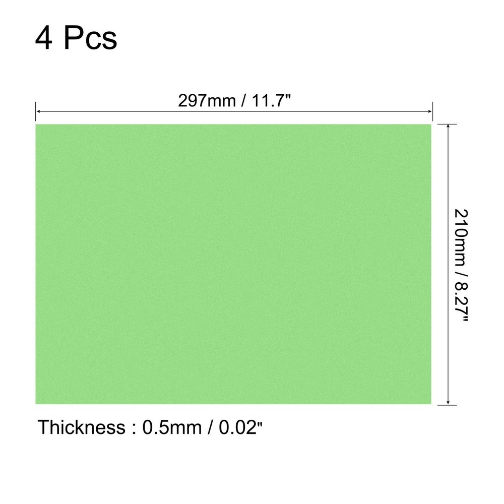 4pcs Gel Light Lighting Filter Plastic PVC Matte Green Sheets