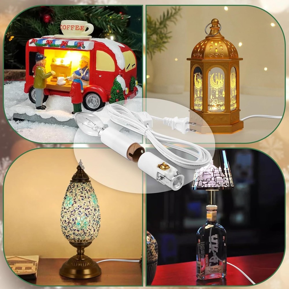 Ceramic Tree Lights - Night Light Rewire Kit with E12 Candelabra Base Socket Wir