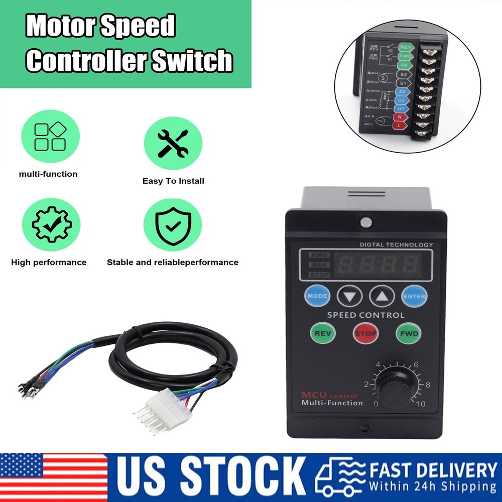 Programmable Motor Speed Controller Variable Speed Governor Switch AC 110V 120W