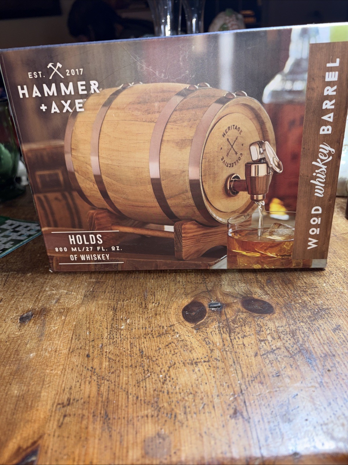 Hammer Act, Wood Whiskey Barrel Hold 27 Fluid Ounces New Inbox ￼