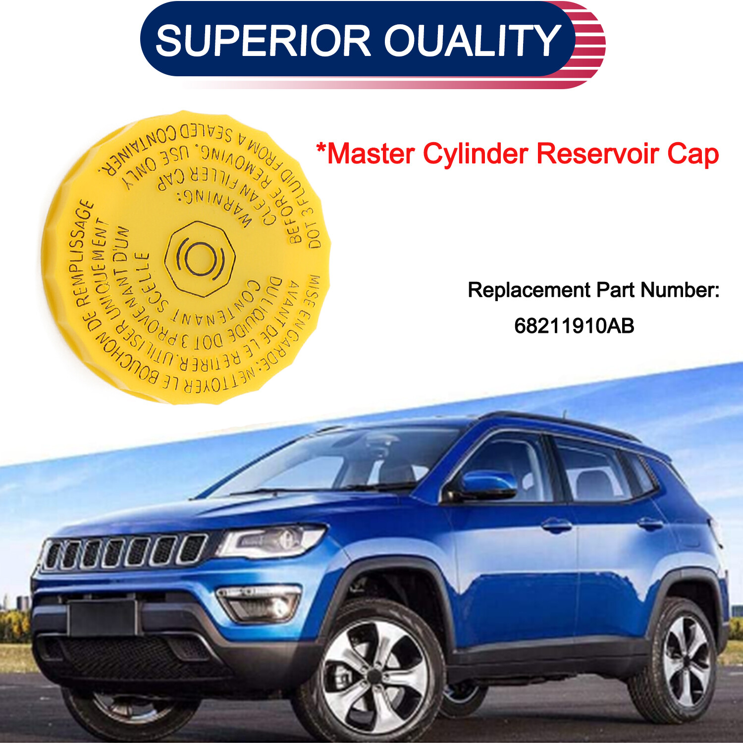 Brake Fluid Bottle Tank Reservoir Cap for 2015-2020 Chrysler 200 Pacifica