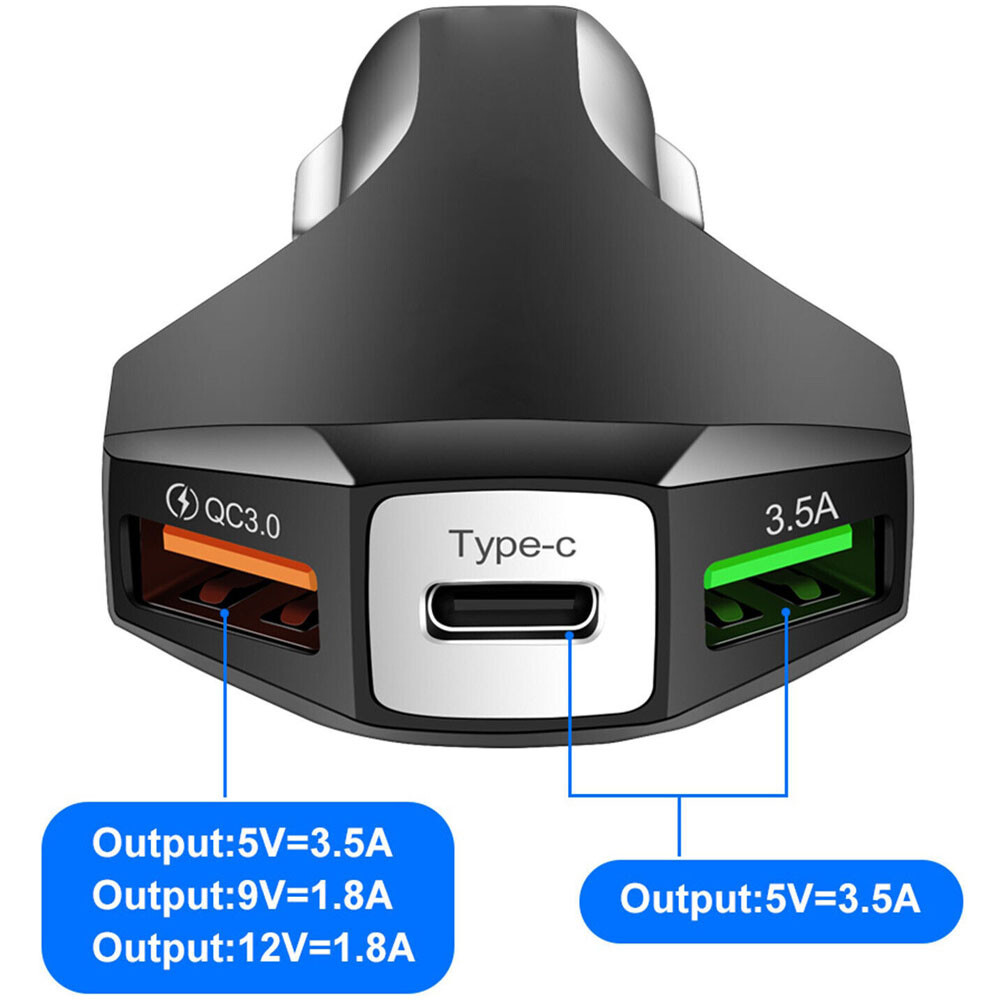 USB Car Charger 7A Quick Charge 3.0 QC Type C PD Fast Charging