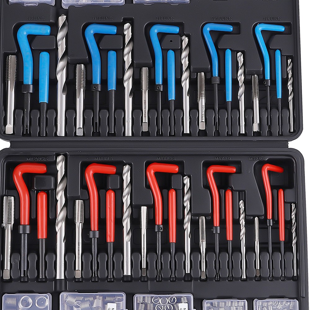 320-piece Helicoil Thread Repair Kit +inserts +breaking Pin Tools Drill Bits