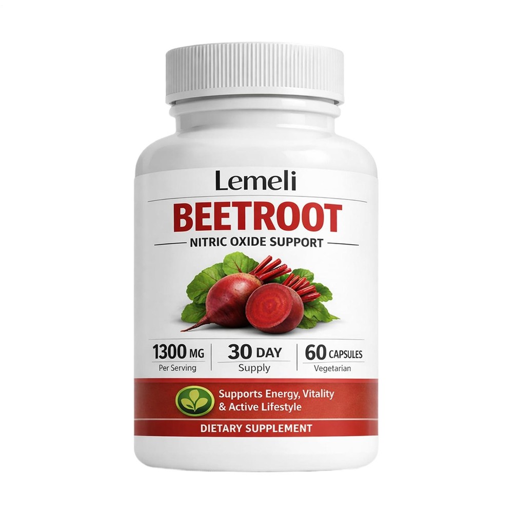 Lemeli Beetroot Capsules 1300mg, Lemeli Beet Root Extract Supplement 60Capsules