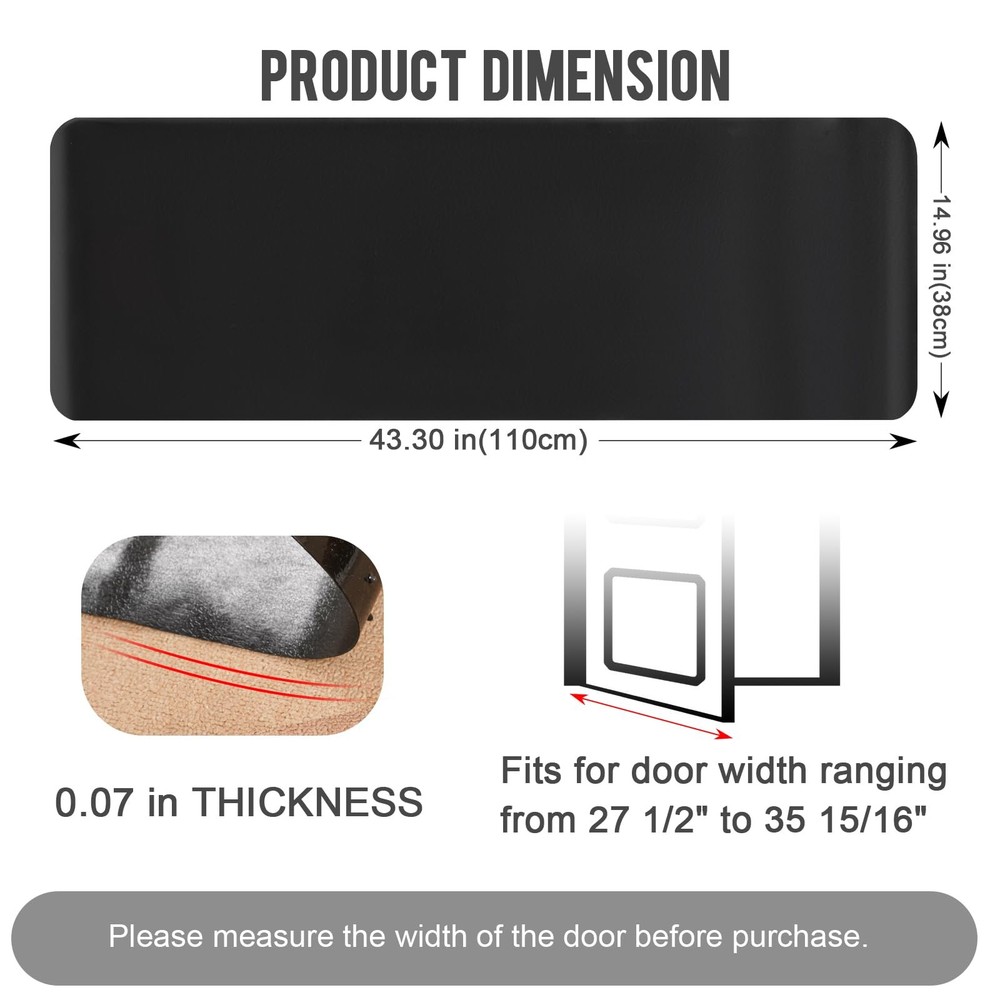 2PCS Black 3.6FT Carpet Protector, Round Corner, Plastic, Doorway, Cat Scratch