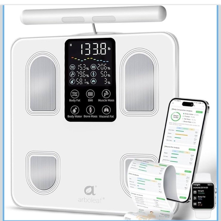 Arboleaf Segmental Smart Body Composition Scale Fat BMI Muscle Mass 8-Electrode
