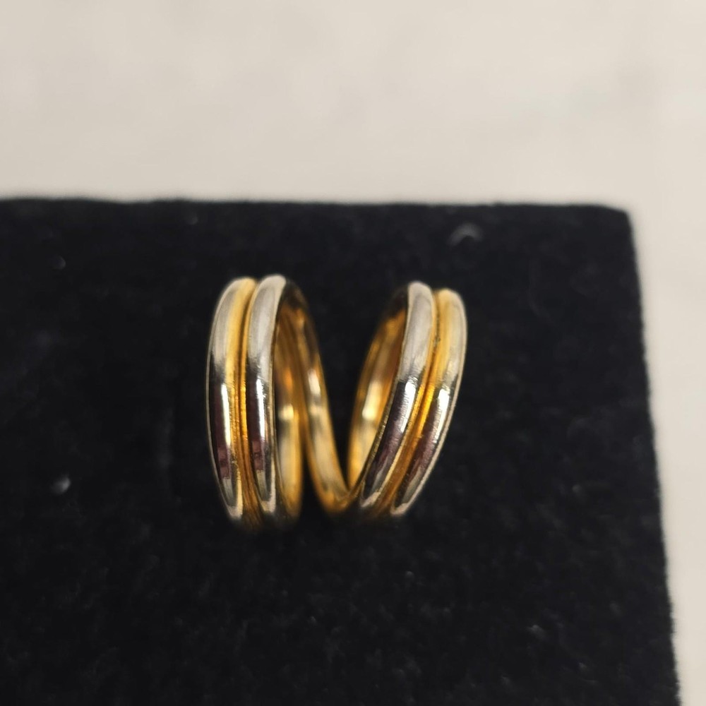 Vintage Gold Tone Split Coil Spiral Ring - Size 5